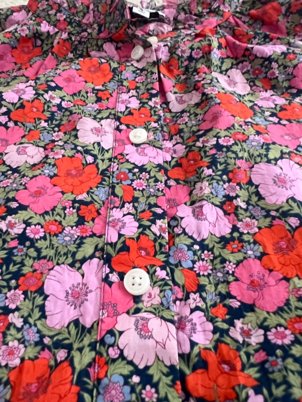 J. Crew Liberty London Pink and Orange Floral Button-Down Shirt - Picture 7 of 11